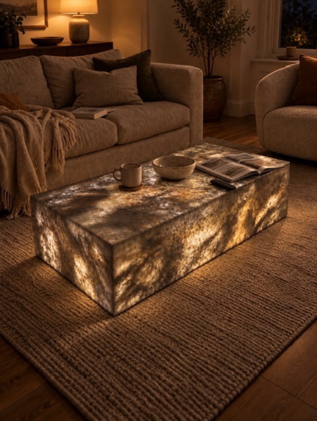 Illuminated Block Coffee Table — view 2
